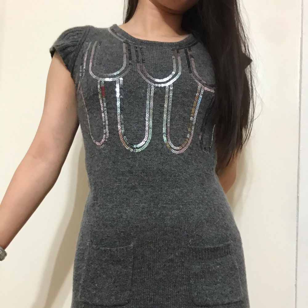 Ribbed Sweater-knit mini dress